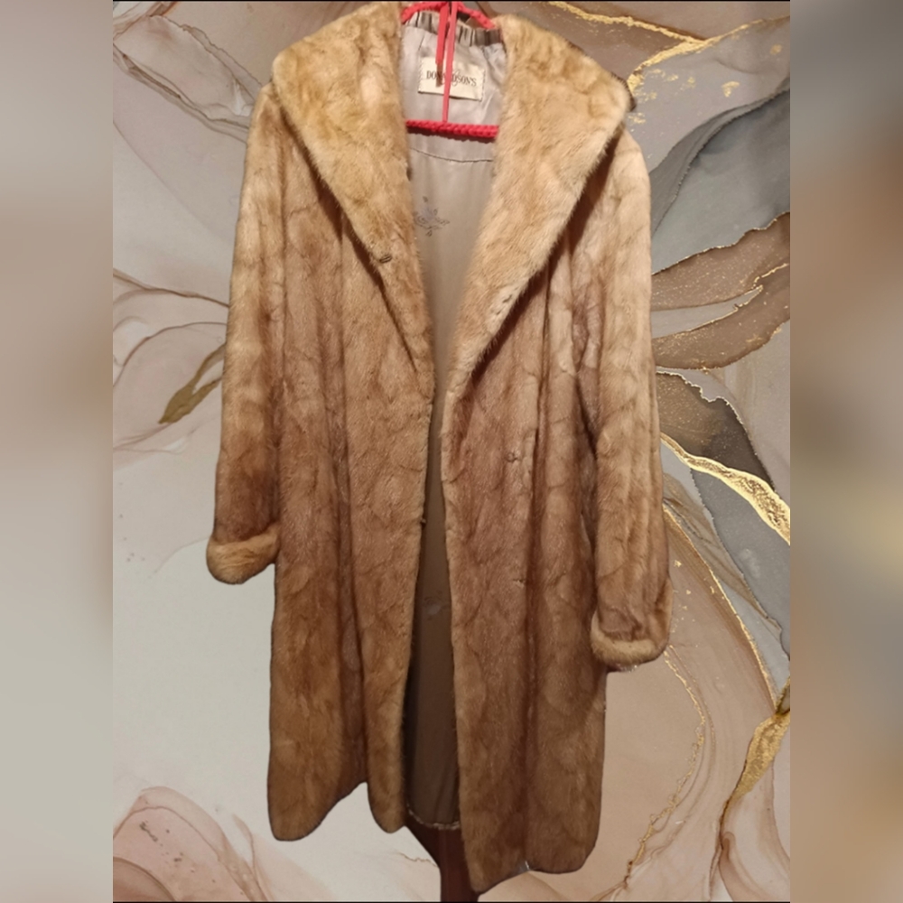Real Mink Coat Tan Full Length